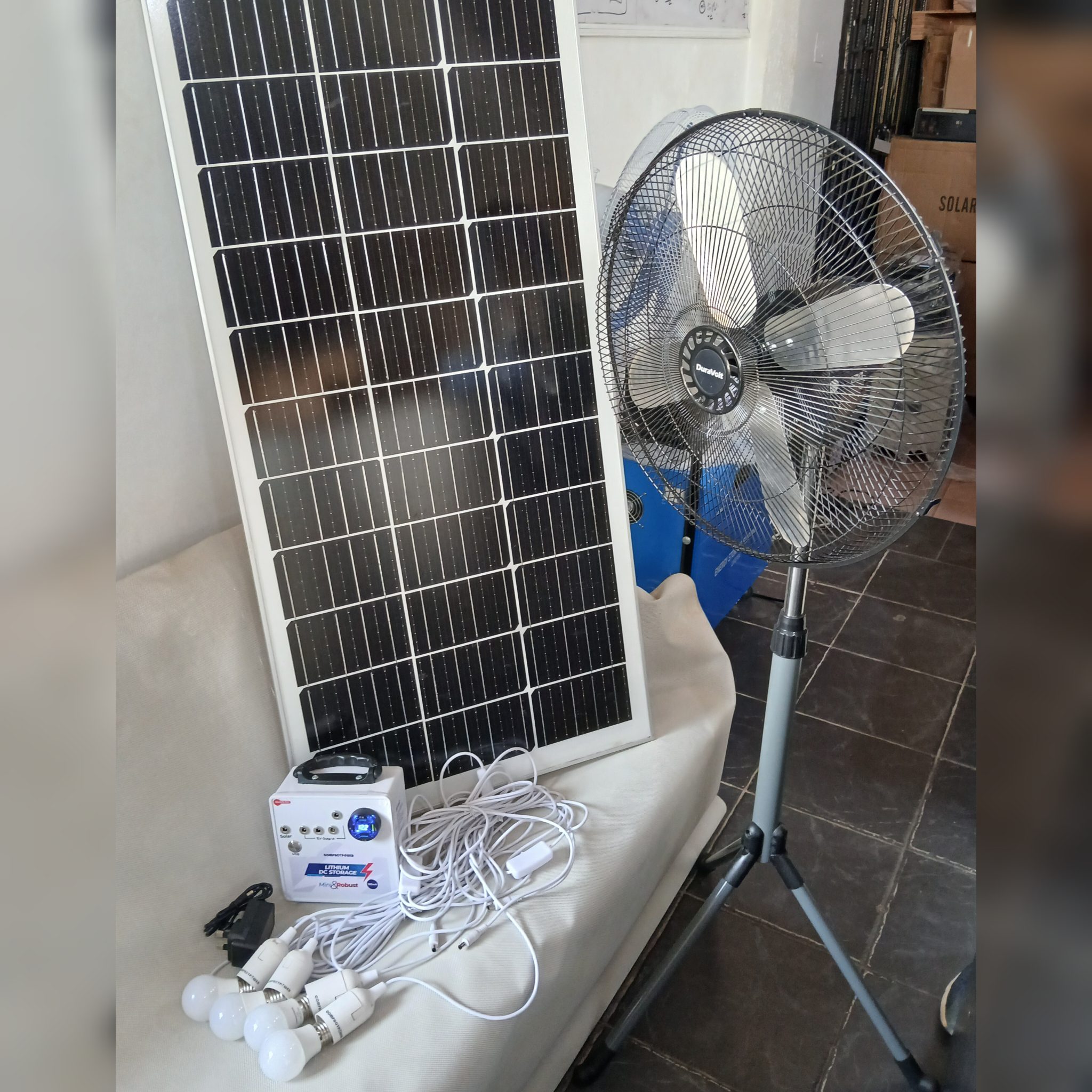 Complete Mini Lithium Solar System With Fan Watts Solar Panel